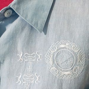 Chico’s Baby blue linen shirt